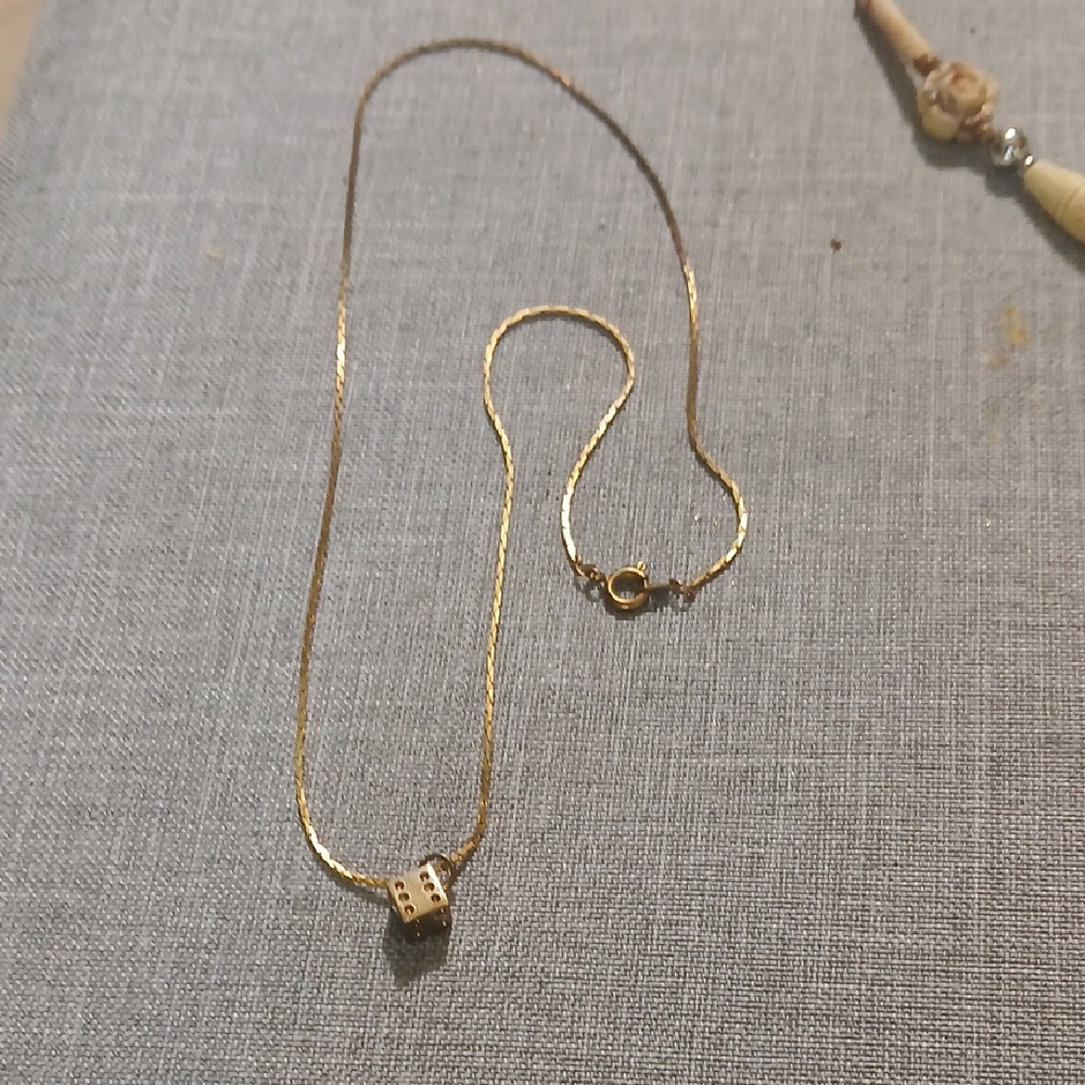 Gold Filled CHAIN WITH DICE